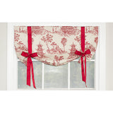 Naomi Tie-Up Ribbon Tie 3" Rod Pocket Valance 50" x 21" Red by RLF Home