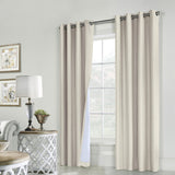 Thermaplus Ventura Blackout UV Protection Grommet Curtain Panel Pair for Windows Each 52" x 95" Natural