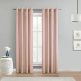 Habitat Harmony Light Filtering Crinkled Texture on Supple Drapeable Flowing Fabric Grommet Curtain Panel Rose