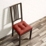 Ellis Lisa Solid Color Poly Cotton Durable Duck Fabric Non Skid Chair Pad Adding Comfort and Style to Dining Chairs Red