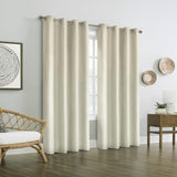 Thermaplus Vigo Blackout Provide Absolute Privacy Cost Cutting Benefits Grommet Curtain Panel Off-white