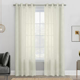 Habitat Boucle Sheer Premium Stylish and Functional Grommet Curtain Panel Off White