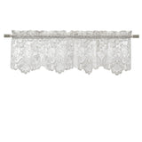 Habitat Limoges Sheer Rod Pocket Flat Valance Floral Lace Design Delicate Scalloped Bottom Hem 55" x 15" White