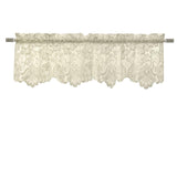 Habitat Limoges Sheer Rod Pocket Flat Valance Floral Lace Design Delicate Scalloped Bottom Hem 55" x 15" Ivory