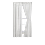 Ellis Curtain Cotton Voile 1.5" Rod Packet Tailored Curtain Panel Pair for Windows White