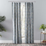 Ellis Curtain Lexington Leaf Pattern on Colored Ground Curtain Pair with Ties