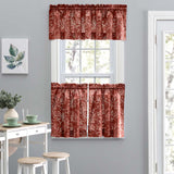 Ellis Curtain Lexington Leaf Pattern on Colored Ground Curtain Tiers Brick