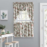 Ellis Curtain Madison Floral Design Printed Natural Ground 1.5" Rod Pocket Tailored Valance 58" x 15" Brick