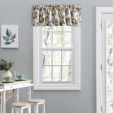 Ellis Curtain Madison Floral Design Printed Natural Ground 1.5" Rod Pocket Tailored Valance 58" x 15" Brick