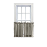 Ellis Stacey Solid Color Window 1.5" Rod Pocket High Quality Fabric Tailored Tier Pair Grey
