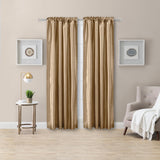 Ellis Curtain Luna Faux-Silk Rod Pocket/Back Tab Tailored Pairs - Taupe