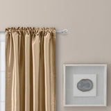 Ellis Curtain Luna Faux-Silk Rod Pocket/Back Tab Tailored Pairs - Taupe