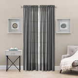 Ellis Curtain Portland Crushed Taffeta Rod Pocket Tailored Panel - Grey