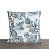 Ellis Curtain Wynette Unique Floral Design Zipper Closure Pillow Shell 18" x 18" Blue