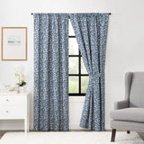 Ellis Curtain Sea Tumble Window Treatment 3" Rod Pocket 100% Cotton Curtain Panels Pairs Navy