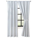 Ellis Curtain Manchester 3" Rod Pocket 100% Cotton Machine Wash and Dry Curtain Pairs Blue