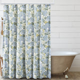 Ellis Hydrangea Classic Pattern Printed High Quality Piped Edge Button Holes Shower Curtain 72