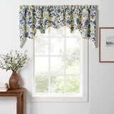 Ellis Curtain Regency Swag Shaped 3" Rod Pocket Valances for Windows 100" x 30" Blue