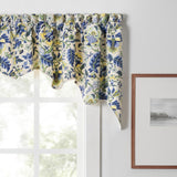 Ellis Curtain Regency Swag Shaped 3" Rod Pocket Valances for Windows 100" x 30" Blue