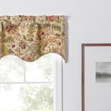 Ellis Curtain Regency Scallop Shaped 3" Rod Pocket Valances for Windows 50" x1 5" Antique