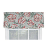 RLF Home Peony Bowl Trimmed Provance 100% Cotton with Fully Lined 3" Rod Pocket Valnance for Windows 50" x 15" Coral