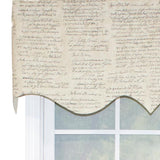 RLF Home Cursive Regal 100% Cotton with Fully Lined 3" Rod Pocket Valnance for Windows 50" x 17" Putty