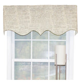 RLF Home Cursive Regal 100% Cotton with Fully Lined 3" Rod Pocket Valnance for Windows 50" x 17" Putty