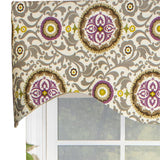 RLF Home Celestial Cornice 100% Cotton with Fully Lined 3" Rod Pocket Valnance for Windows 50" x 17" Sterling