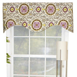 RLF Home Celestial Cornice 100% Cotton with Fully Lined 3" Rod Pocket Valnance for Windows 50" x 17" Sterling