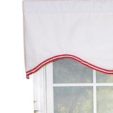 RLF Home Bianca Ruffled Cornice 100% Cotton with Fully Lined 3" Rod Pocket Valnance for Windows 50" x 17" Red