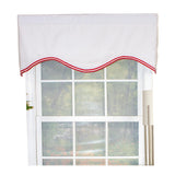 RLF Home Bianca Ruffled Cornice 100% Cotton with Fully Lined 3" Rod Pocket Valnance for Windows 50" x 17" Red