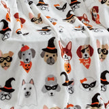 Plazatex Halloween Pals All Season Plush Decorative Halloween Throw Blanket 50" x 60" White