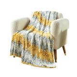 Plazatex Cillia All Season Plush Decorative Throw Blanket 50" x 60" Grey & Yellow