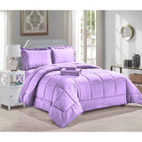 Plazatex Embossed Stripe 8 Pieces Bed in A Bag Comforter Set Queen Size Plum