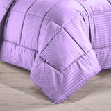 Plazatex Embossed Stripe 8 Pieces Bed in A Bag Comforter Set Queen Size Plum