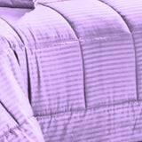 Plazatex Embossed Stripe 8 Pieces Bed in A Bag Comforter Set Queen Size Plum