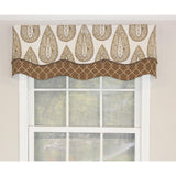 RLF Home Yorkshire Window Treatment Glory Valance 3" Rod Pocket 50" x 16" Cafe