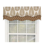 RLF Home Yorkshire Window Treatment Glory Valance 3" Rod Pocket 50" x 16" Cafe