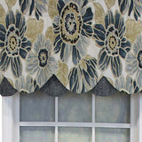 RLF Home Verona Petticoat Modern Premium Design Printed Valance 3" Rod Pocket 50" x 15" Blue/Gray