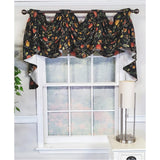 RLF Home Modern Design Nightfall Victory Swag 3-Sccop Window Valance 50" x 25" Black