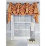 RLF Home Modern Design Orange Lane Victory Swag 3-Scoop Window Valance 50" x 25" Mustard