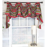 RLF Home Luxurious Modern Design Nigel Stripe Victory Swag 3-Scoop Window Valance 50" x 25"