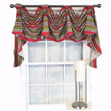 RLF Home Luxurious Modern Design Nigel Stripe Victory Swag 3-Scoop Window Valance 50" x 25"