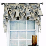 RLF Home Luxurious Modern Design Classic Deep-Sea Victory Swag 3-Scoop Window Valance 50" x 25"