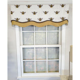 RLF Home Busy Bee Glory 3" Rod Pocket Lining Luxurious and Elegant Window Treatment Valance 50" x 16" Honey