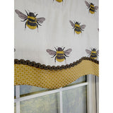 RLF Home Busy Bee Glory 3" Rod Pocket Lining Luxurious and Elegant Window Treatment Valance 50" x 16" Honey