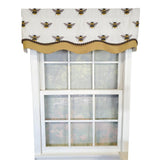 RLF Home Busy Bee Glory 3" Rod Pocket Lining Luxurious and Elegant Window Treatment Valance 50" x 16" Honey