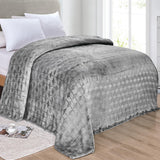 Amrani Bedcover Embossed Blanket Soft Premium Microplush Grey by Plazatex