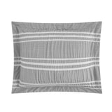 Chic Home Emma Bedding Comforter, Seersucker Fabric with Striped Design, 8 Pieces Comforter Set Grey