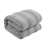 Chic Home Emma Bedding Comforter, Seersucker Fabric with Striped Design, 8 Pieces Comforter Set Grey